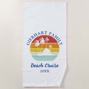 Beach Cruise Family Reunion Matching Retro Strandlaken