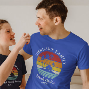 Beach Cruise Family Reunion Retro Matching Tri-Blend Shirt