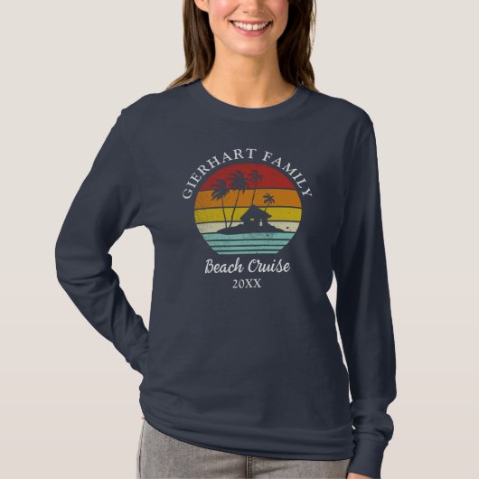 Beach Cruise Retro Family Reunion Mam Vacking T-shirt (Voorkant)