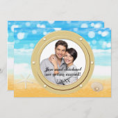 Beach Cruise Shell bruiloft haven foto uitnodiging (Voorkant / Achterkant)