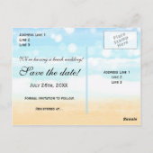 Beach Cruise Ship Port Verloving Sla de datum op Briefkaart (Achterkant)