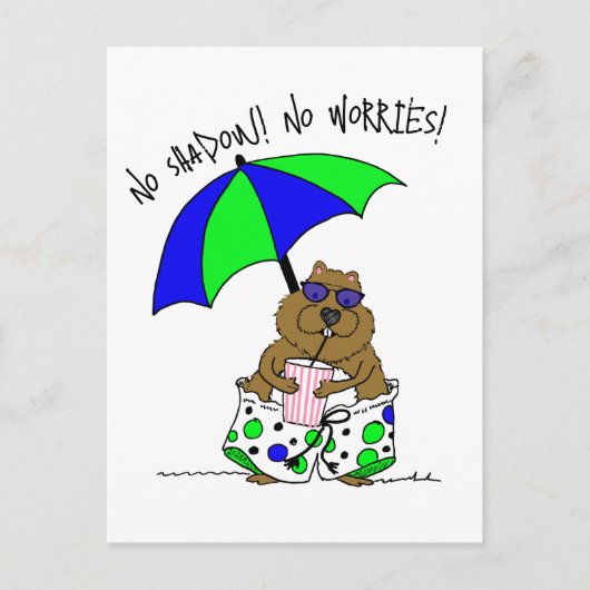 Beach Day Groundhog Feestdagenkaart (Voorkant)