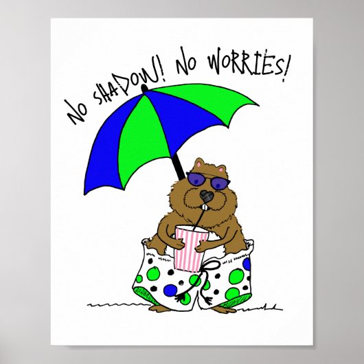 Beach Day Groundhog Poster (Voorkant)