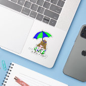 Beach Day Groundhog Sticker (Laptop met iPhone)