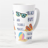 Beach Day Quote Latte Mok (Rechterhoek)