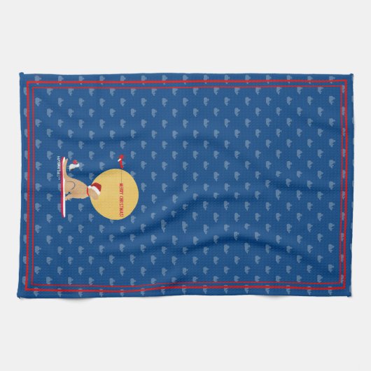 Beach Days Golden Christmas Whales Serviette de cu (Horizontal)
