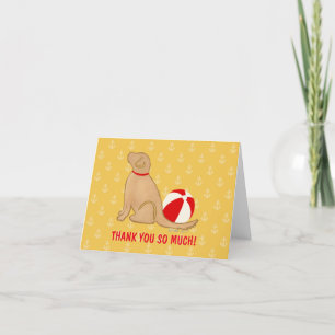 Beach Days Golden Retriever Yellow Merci Cartes