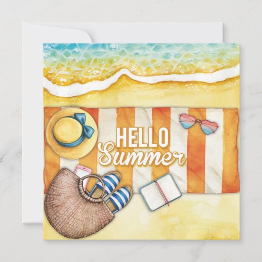 Beach Days Hallo Summer Wenskaart (Voorkant)