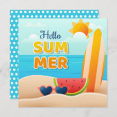 Beach Days Hallo Summer Wenskaart (Voorkant / Achterkant)