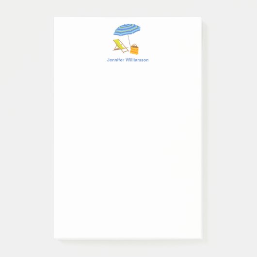 Beach Days Tropical Umbrella Stoel zomer Aangepast Post-it® Notes (Voorkant)