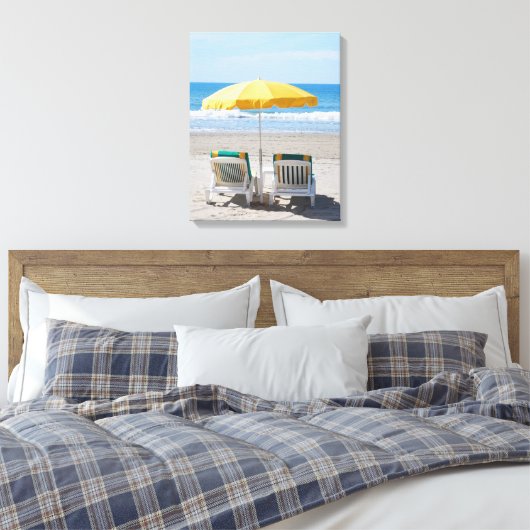 Beach Deck-stoel feestdag Canvas Afdruk (Insitu (Slaapkamer))