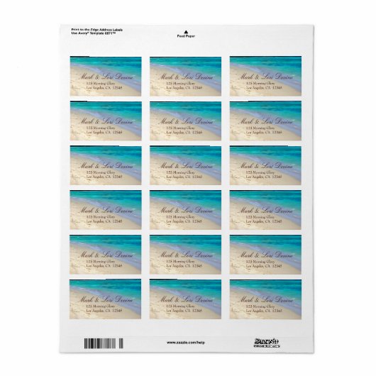 Beach Designer labels (Full Sheet)