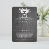 Beach Destination Chalkboard Typografie Invite Informatiekaartje (Staand voorkant)