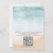 Beach Destination Elegant Modern QR Code Wedding Kaart (Achterkant)