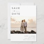 Beach Destination Elegant Photo Wedding Save The Date (Voorkant)