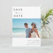 Beach Destination Elegant Photo Wedding Save The Date (Staand voorkant)