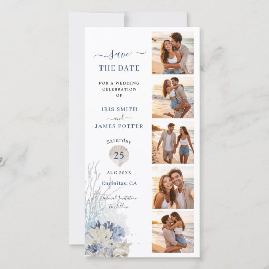 Beach Destination Hampton Photo Booth Wedding Save The Date (Voorkant)