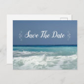 Beach Destination Modern Enregistrer la date Carte (Devant / Derrière)