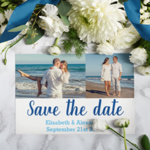 Beach Destination Photo Collage Save the Date Card Kaart