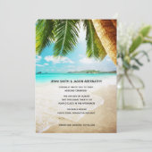 Beach Destination Tropical Wedding Invitation Aankondiging (Staand voorkant)