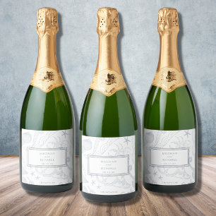 Beach Destination WeddenReception Toast Sparkling Wijnetiket