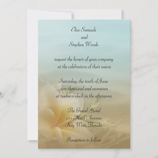 Beach Destination Wedding Invitation Kaart (Voorkant)