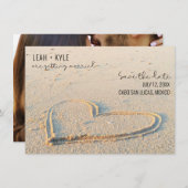 Beach Destination Wedding Photo Save the Date (Voorkant / Achterkant)