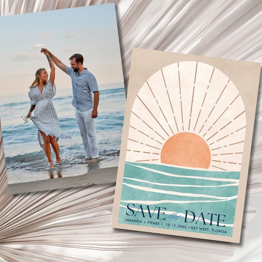 Beach Destination Wedding Photo Save the Date