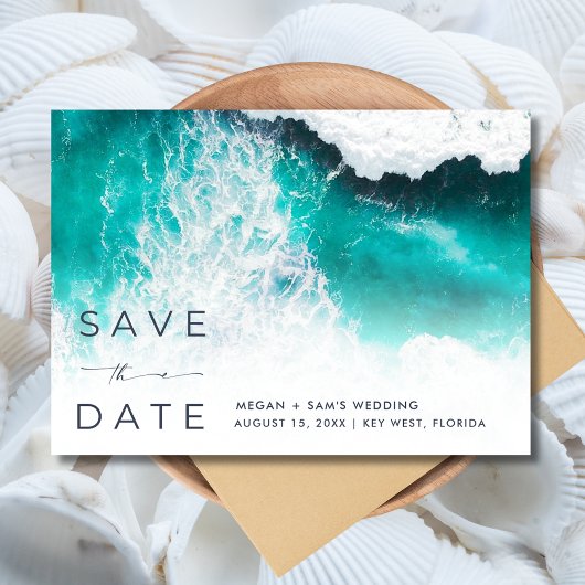 Beach Destination Wedding Photo Save The Date