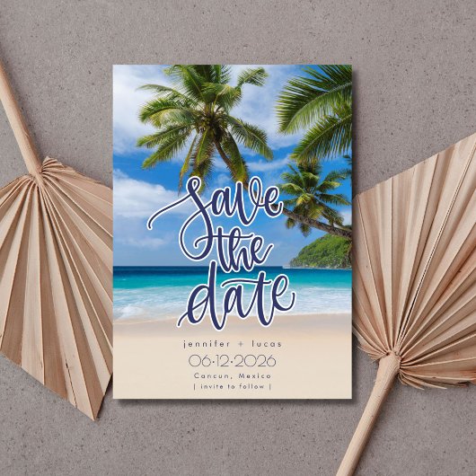 Beach Destination Wedding Photo Save the Date