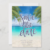 Beach Destination Wedding Photo Save the Date (Voorkant)