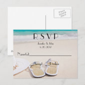 Beach Destination Wedding RSVP-kaarten Uitnodiging Briefkaart (Voorkant / Achterkant)