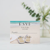 Beach Destination Wedding RSVP-kaarten Uitnodiging Briefkaart (Staand voorkant)