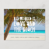 Beach Destination Wedding Save the Date Aankondigingskaart (Voorkant)