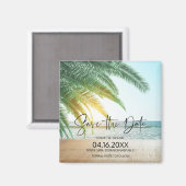 Beach Destination Wedding Save the Date Magneet (Voorkant / Achterkant)