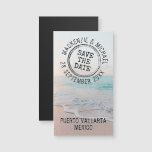 Beach Destination Wedding Stamp Mini Magnet