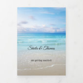 Beach Destination Wedding Tri-voudige Uitnodiging (Cover)