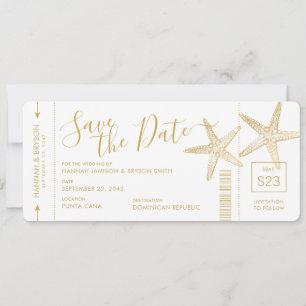 Beach Destination Weduwfish Boarding Pass Save The Date