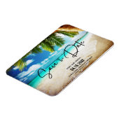Beach Destination Weduwfoto Save the Date Magneet (Linkerzijde)