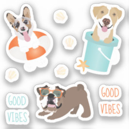 Beach Dogs Good Vibes Sticker