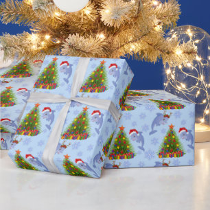 Beach dolphin seawiat tree cadeaupapier