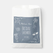 Beach Doodle Illustrations Bridal Shower Bedankzakje (Voorkant)