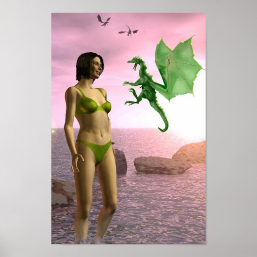 Beach Dragon Poster (Voorkant)