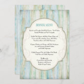 Beach Driftwood Ocean Coastal Seashore Weddenschap Menu (Voorkant / Achterkant)