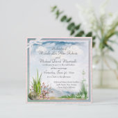 Beach Dune Romance Carré Faire-part de mariage (Debout devant)