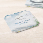 Beach Dune Romance Wedding Kartonnen Onderzetters (Gekanteld)