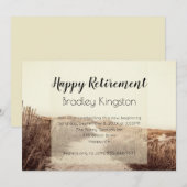 Beach Dunes Happy Retirement Party Uitnodiging (Voorkant / Achterkant)