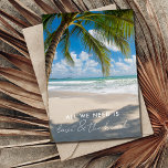 Beach Elopement Invitation de réception de mariage<br><div class="desc">Palmier tropical "Tout ce qu'il nous faut, c'est l'amour et la plage" faire-part mariage et invitation à la réception pour le couple qui s'est enfui et a été marié sur une plage. Ajoutez vos coordonnées de mariage et de réception à la famille et aux amis invitations et à l'arrière-plan pour...</div>