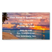 Beach en Palm Trepical Magnetisch Visitekaartje (Voorkant)