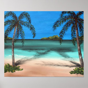 Beach en Palms Poster
